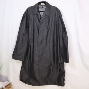 Rainfair Waterproof Trench Coat Mens 44L Black Long Lightweight Rain Jacket